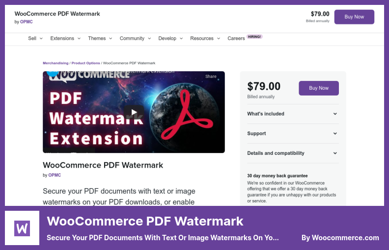 WooCommerce PDF Watermark Plugin - Asigurați-vă documentele PDF cu filigrane text sau imagine pe descărcări PDF