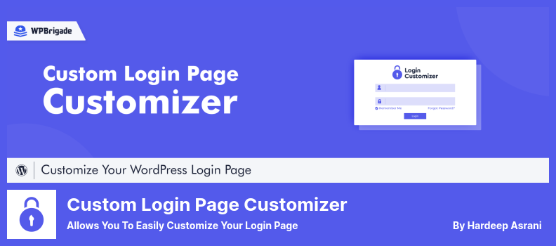 Custom Login Page Customizer Plugin - Ermöglicht Ihnen die einfache Anpassung Ihrer Anmeldeseite