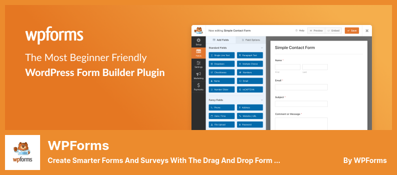 Plugin WPForms - Crea moduli e sondaggi più intelligenti con il generatore di moduli Drag and Drop
