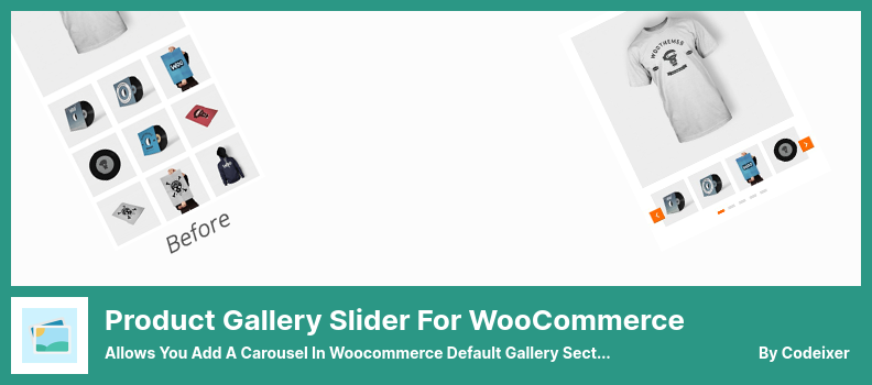 Produktgalerie-Schieberegler für das WooCommerce-Plug-in - Ermöglicht das Hinzufügen eines Karussells im Standard-Galerieabschnitt von Woocommerce