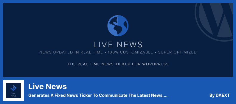 Plugin Live News - Genera un News Ticker fisso per comunicare le ultime notizie, avvisi meteorologici, ecc.