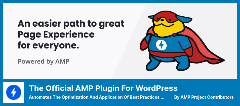 Pluginul oficial AMP pentru pluginul WordPress - Automatizează optimizarea și aplicarea celor mai bune practici pe site-ul dvs