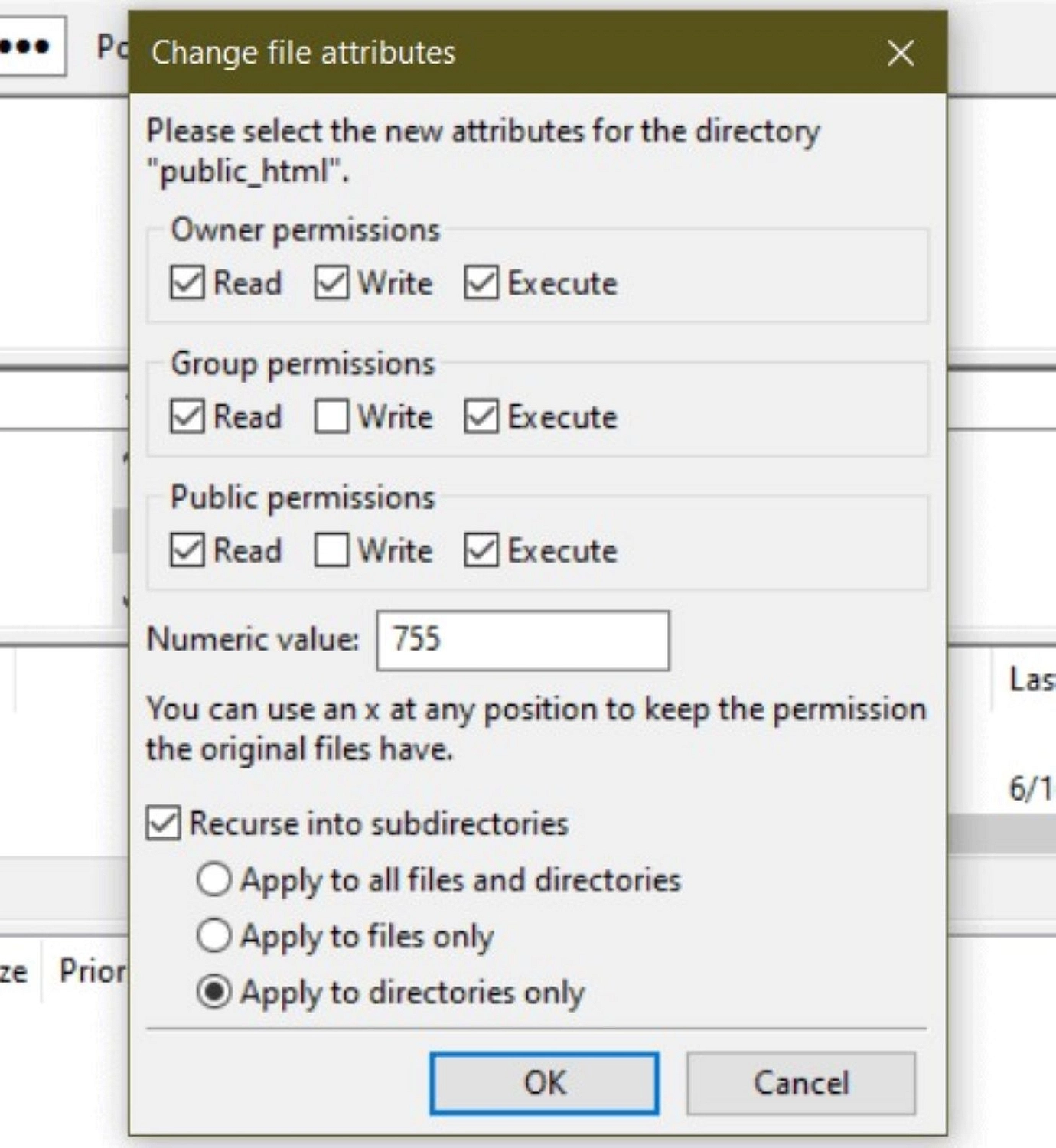 Modification des autorisations de fichiers pour corriger l'erreur 403 Forbidden.