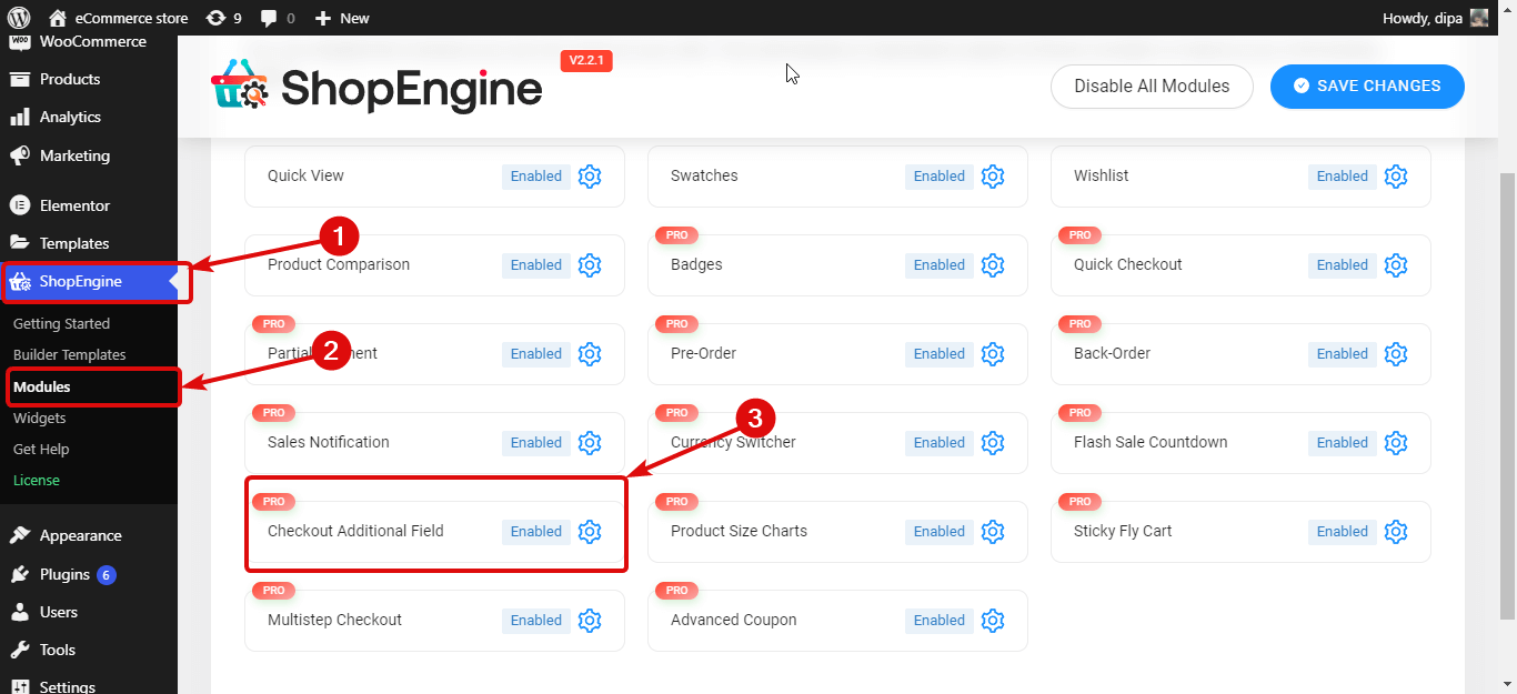 추가 결제 필드 설정으로 이동하여 WooCommerce에 추가 결제 필드 추가