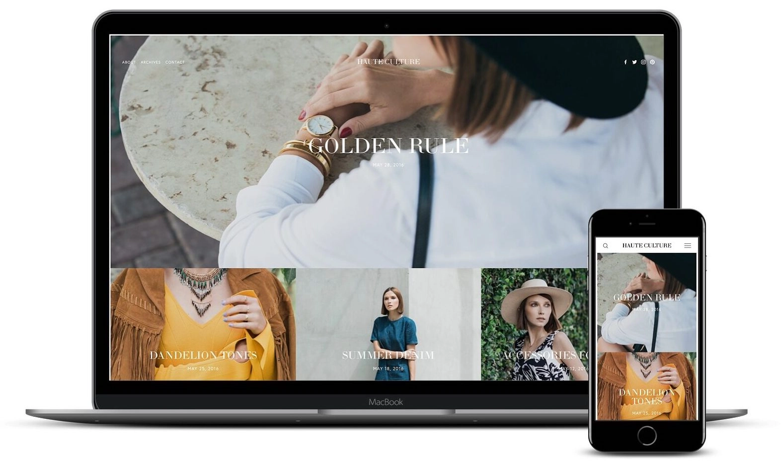 Haute ist eine der besten Squarespace-Vorlagen