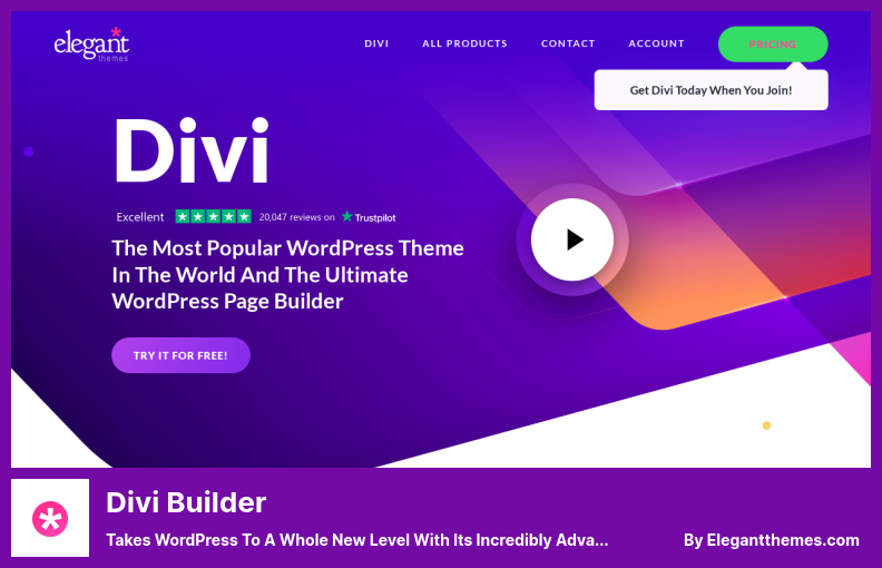 Plugin Divi Builder - Prend WordPress à un tout autre niveau avec son constructeur visuel incroyablement avancé