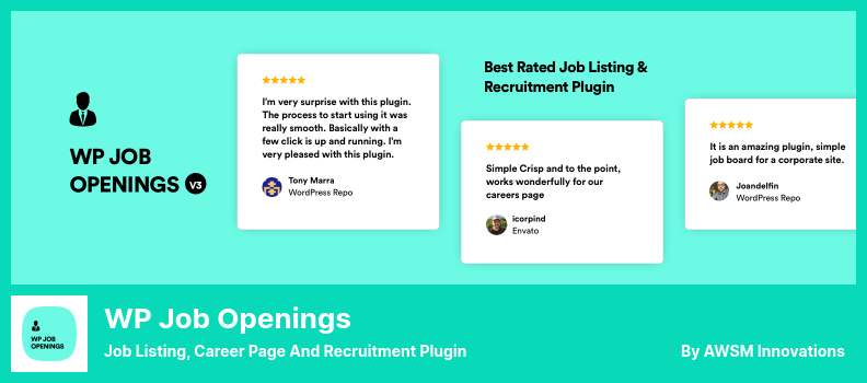 Plugin WP Job Openings - Liste d'emplois, page de carrière et plugin de recrutement