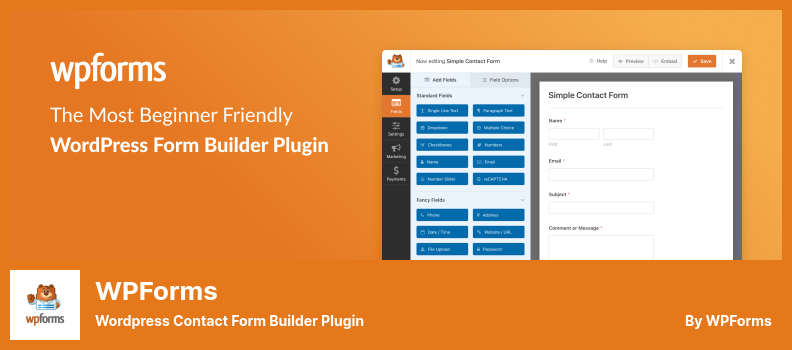 Plugin WPForms - Plugin de création de formulaire de contact WordPress