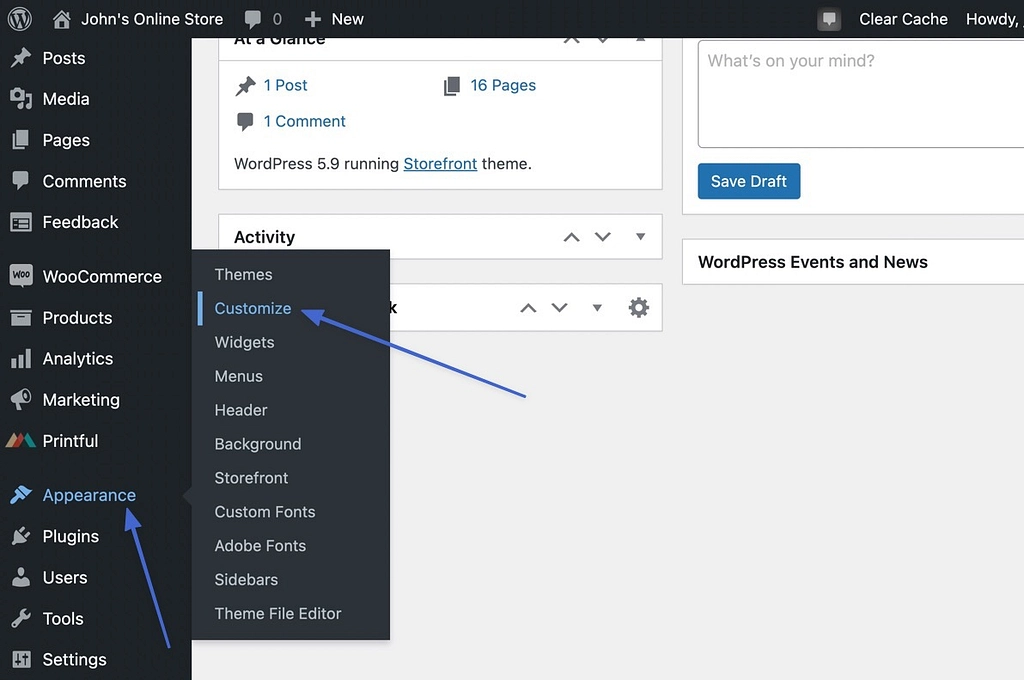 วิธีเปลี่ยนชื่อไซต์ WordPress ด้วยปุ่มปรับแต่ง