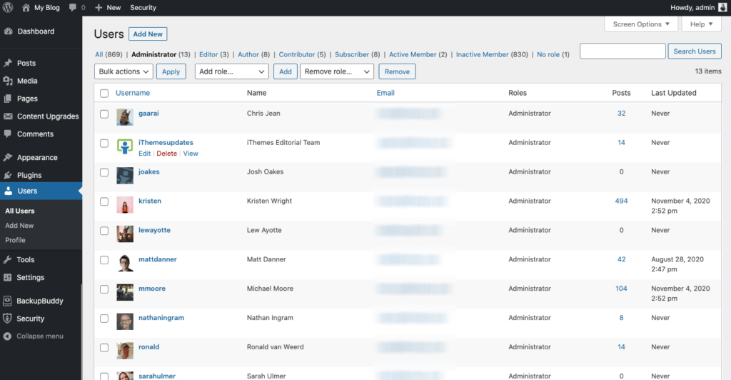 usuarios de wordpress