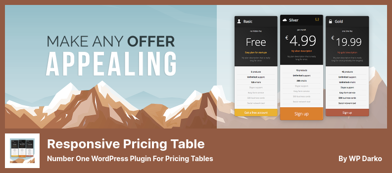 レスポンシブプライシングテーブルプラグイン-プライシングテーブル用のナンバーワンのWordPressプラグイン