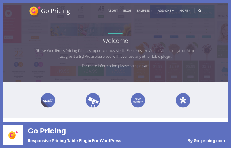 GoPricingPlugin-WordPress用のレスポンシブプライシングテーブルプラグイン