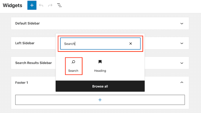 The WordPress search block