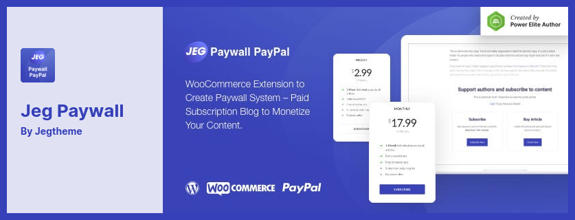 Jeg Paywall Plugin - Un système d'abonnement au contenu avec Paypal pour WooCommerce