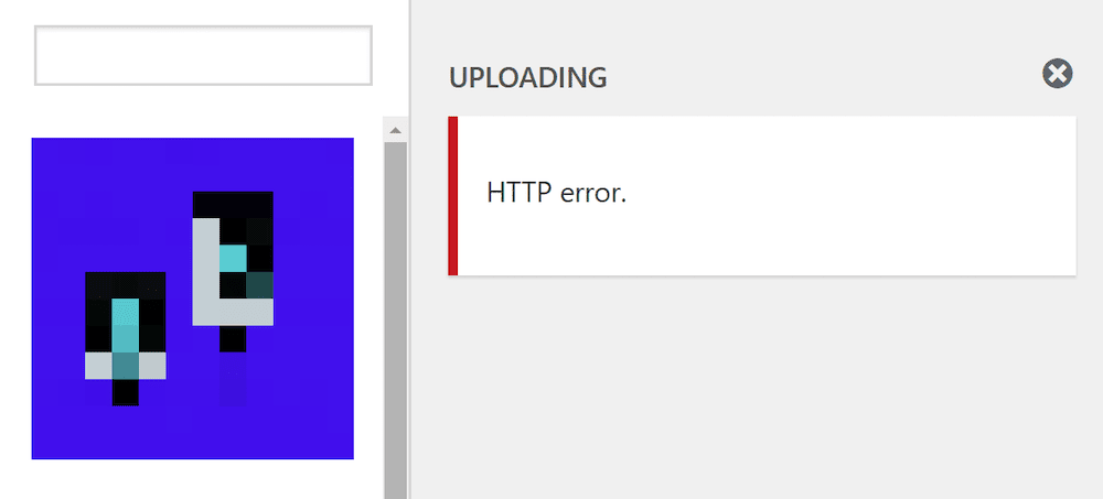 Une erreur HTTP de la médiathèque lors du téléchargement d'images sur WordPress.