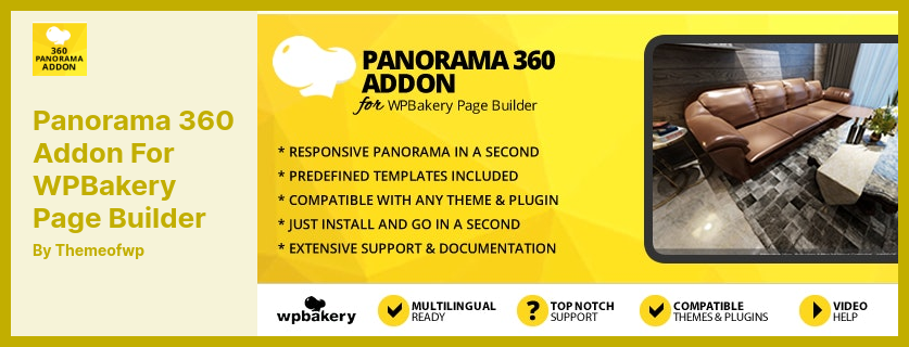 WPBakery Page Builder 플러그인용 Panorama 360 애드온 - WPBakery Page Builder용 360 파노라마 애드온으로 파노라마 만들기