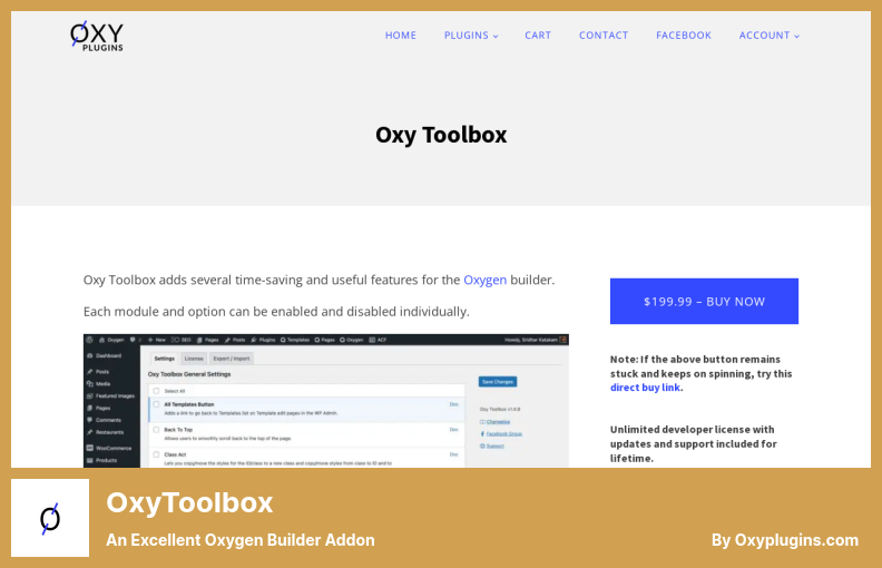 Plugin OxyToolbox - un excellent complément Oxygen Builder