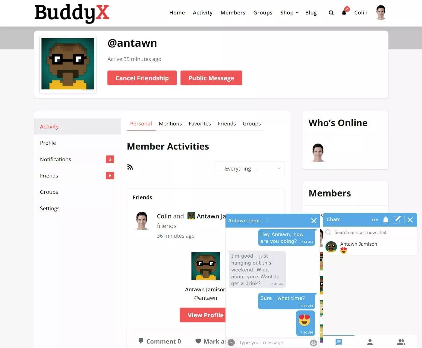 Plugin de chat BuddyPress