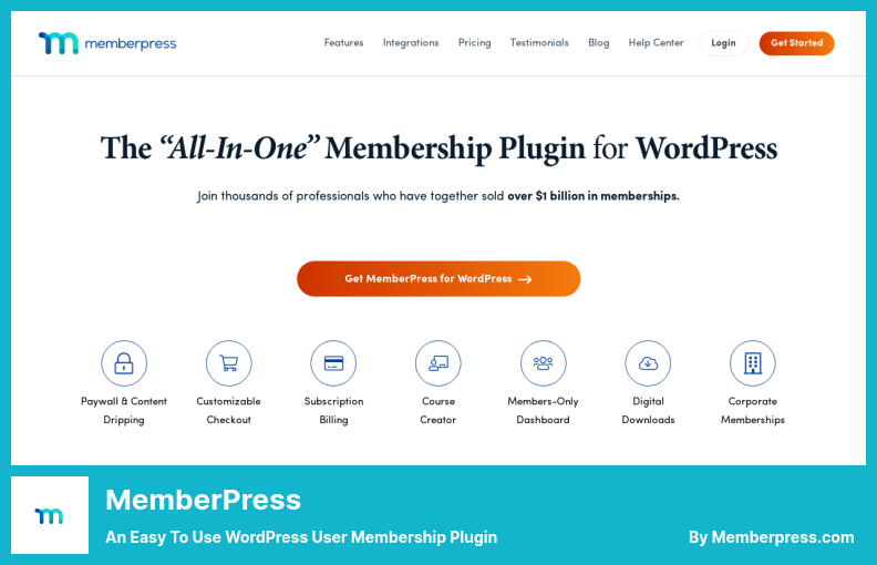 MemberPress 플러그인 - 사용하기 쉬운 WordPress 사용자 멤버십 플러그인