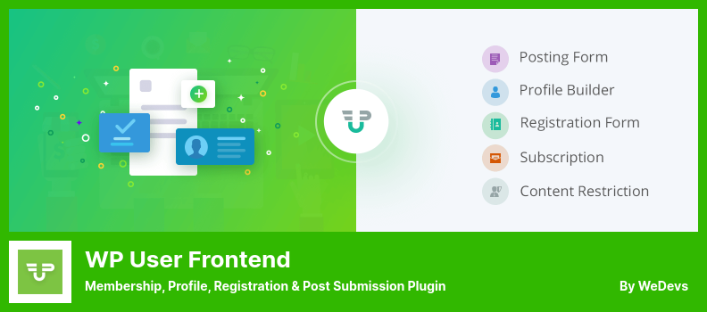 WP 사용자 프론트엔드 플러그인 - 멤버십, 프로필, 등록 및 제출 후 플러그인