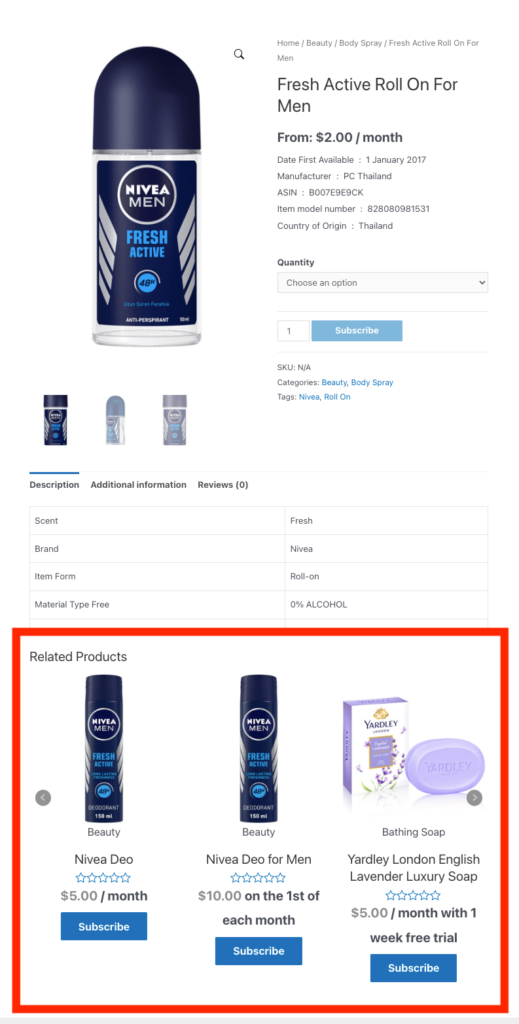 Nivea Active Roll on 的相关产品