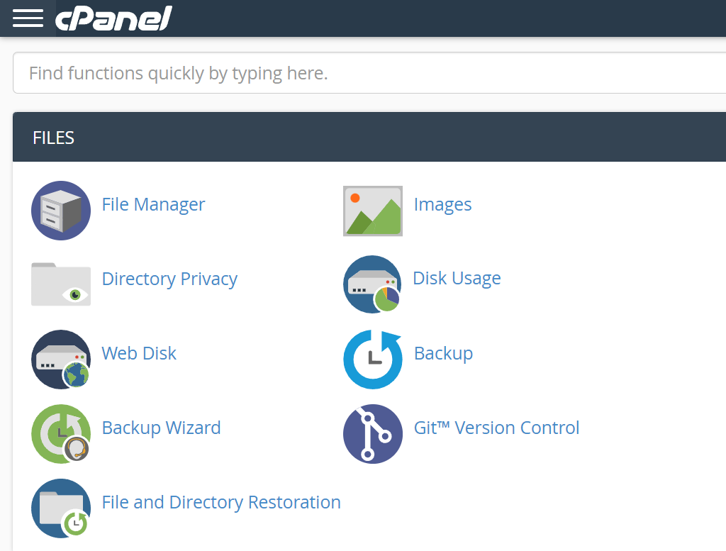 trovare il File Manager in cPanel