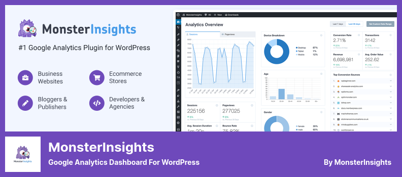 MonsterInsights 플러그인 - WordPress용 Google 애널리틱스 대시보드