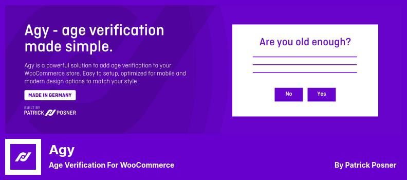 Agy 플러그인 - WooCommerce를 위한 연령 확인