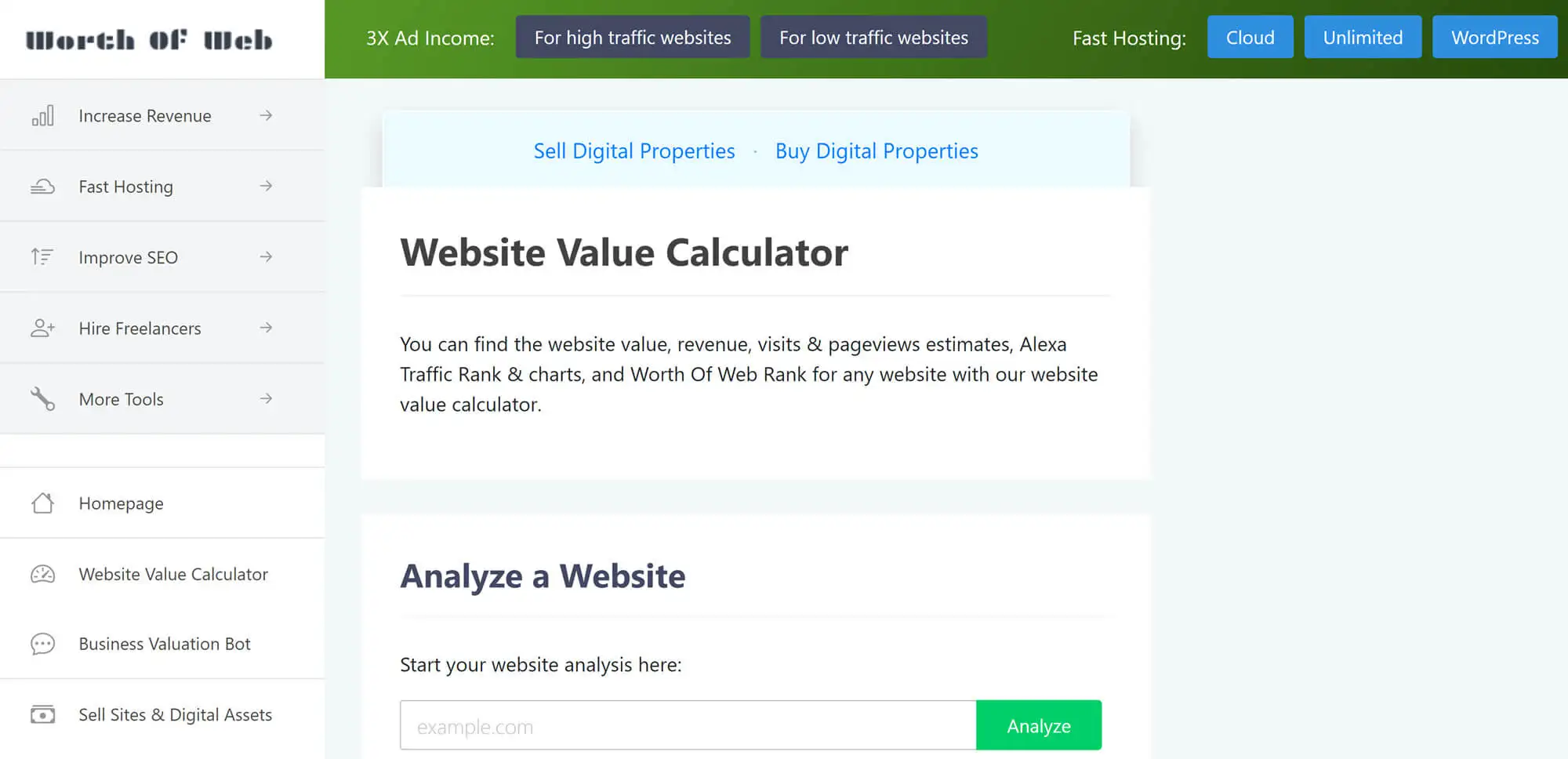 Cuánto vale mi sitio web: Calculadora de valor de sitio web