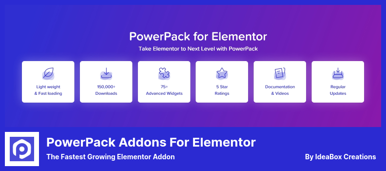 Elementor 플러그인용 PowerPack 애드온 - 가장 빠르게 성장하는 Elementor 애드온