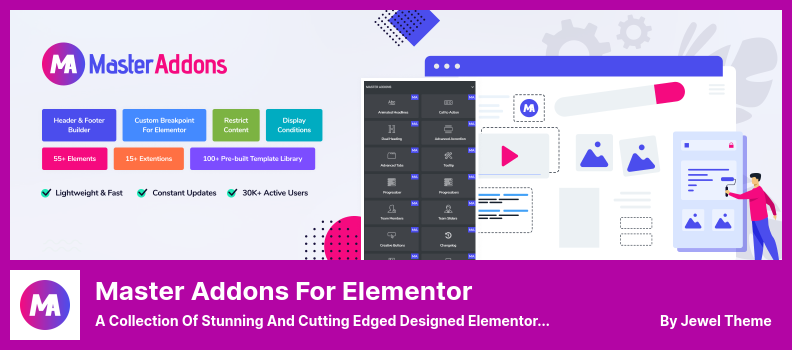 Elementor 플러그인용 마스터 애드온 - 놀랍고 최첨단으로 설계된 Elementor 애드온 모음