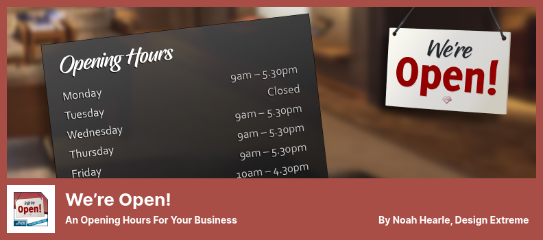 우리는 열려 있습니다! 플러그인 - 귀하의 비즈니스를 위한 영업 시간