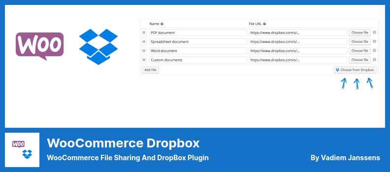 WooCommerce Dropbox 플러그인 - WooCommerce 파일 공유 및 DropBox 플러그인