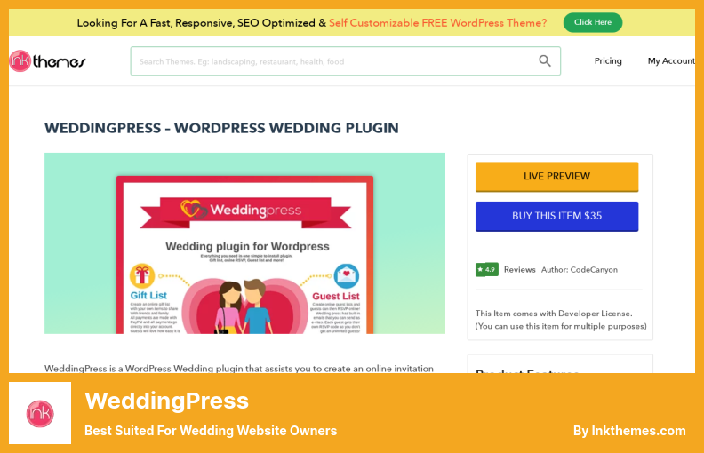 WeddingPress 플러그인 - 결혼식 웹사이트 소유자에게 가장 적합