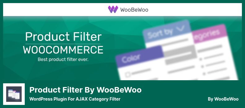 WooBeWoo 플러그인별 제품 필터 - AJAX 카테고리 필터용 WordPress 플러그인