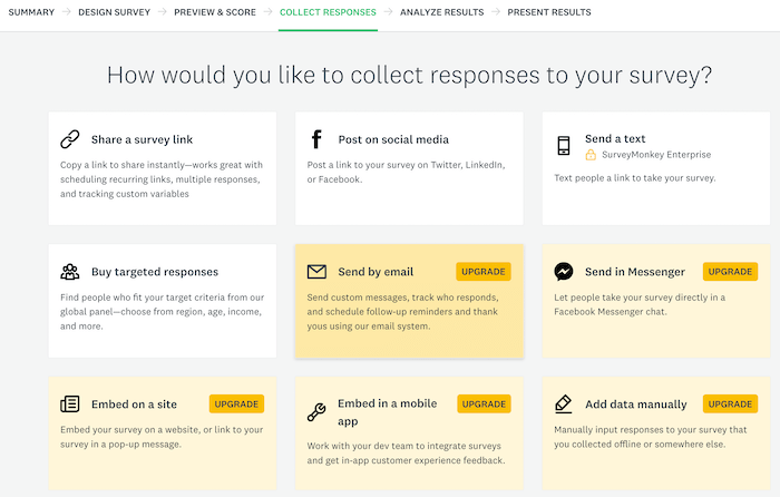 在網站上嵌入 SurveyMonkey 調查。