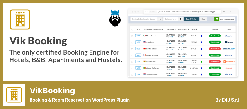 VikBooking 플러그인 - 예약 및 객실 예약 WordPress 플러그인