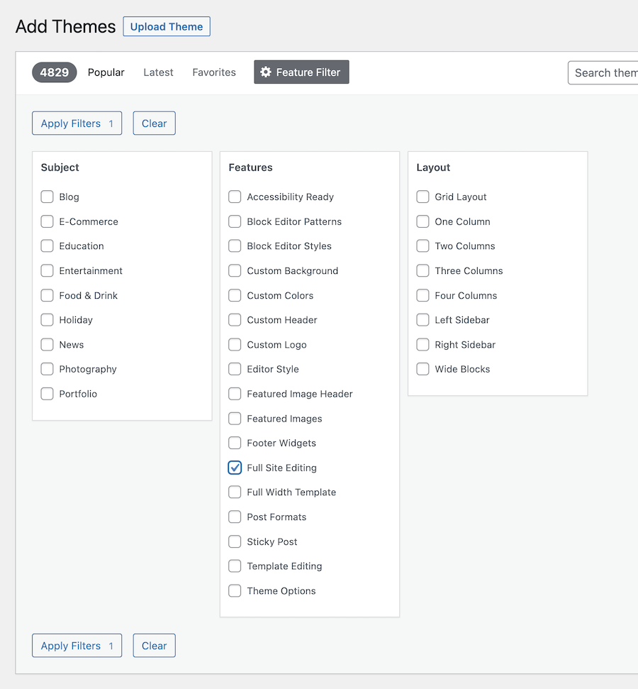 Encuentre un tema de WordPress con edición completa del sitio