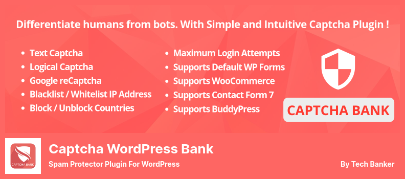 Captcha WordPress bank Plugin - البرنامج المساعد لحماية البريد العشوائي لـ WordPress