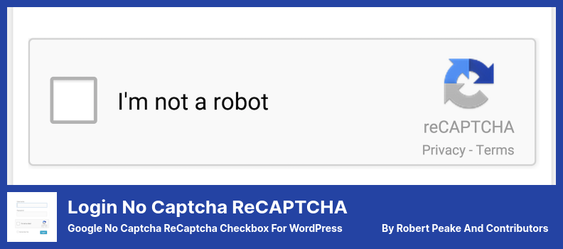 تسجيل الدخول لا يوجد Captcha reCAPTCHA Plugin - Google No Captcha ReCaptcha خانة اختيار لـ WordPress