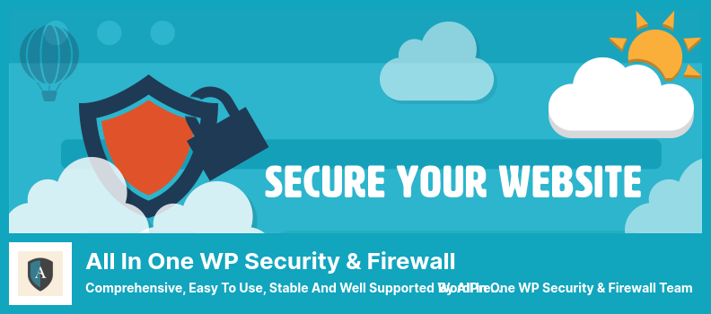 All In One WP Security & Firewall Plugin - Plugin de securitate WordPress cuprinzător, ușor de utilizat, stabil și bine acceptat