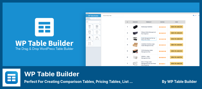 Plugin WP Table Builder - Perfetto per creare tabelle di confronto, tabelle prezzi, tabelle elenco e molti altri