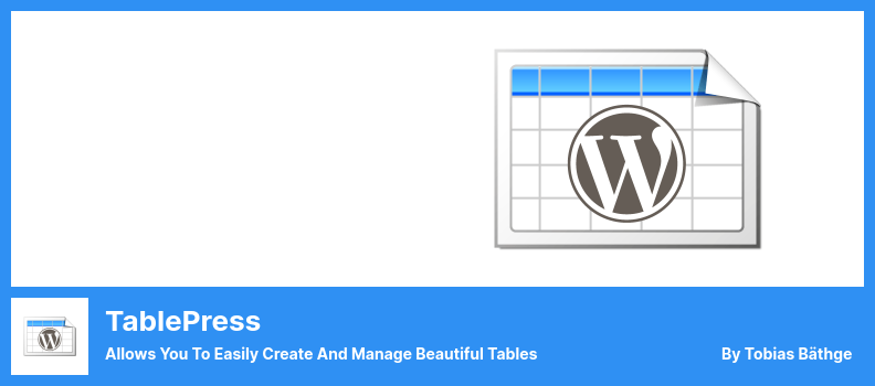 البرنامج الإضافي TablePress - يتيح لك إنشاء وإدارة الجداول الجميلة بسهولة