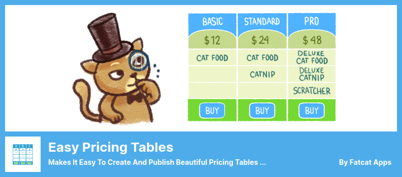 Easy Pricing Tables Plugin - 輕鬆創建和發布漂亮的定價表和比較表