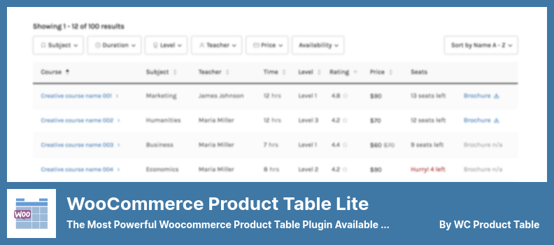 Plugin WooCommerce Product Table Lite - Plugin Tabel Produk Woocommerce Paling Kuat yang Tersedia Di Pasar