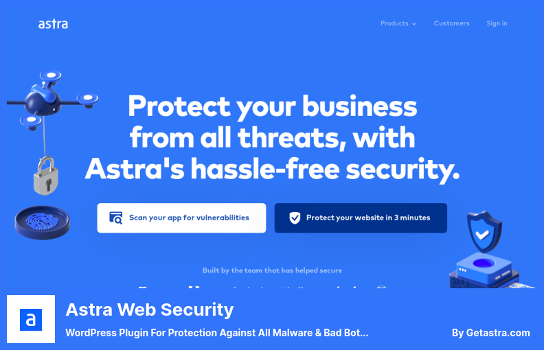 Complemento de seguridad web de Astra - Complemento de WordPress para protección contra todo tipo de malware y bots dañinos