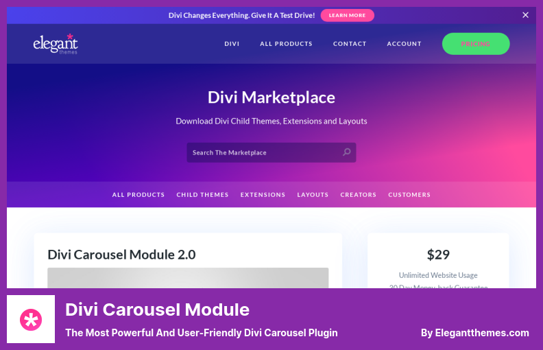 Divi Carousel Module Plugin - 最強大和用戶友好的 Divi Carousel 插件