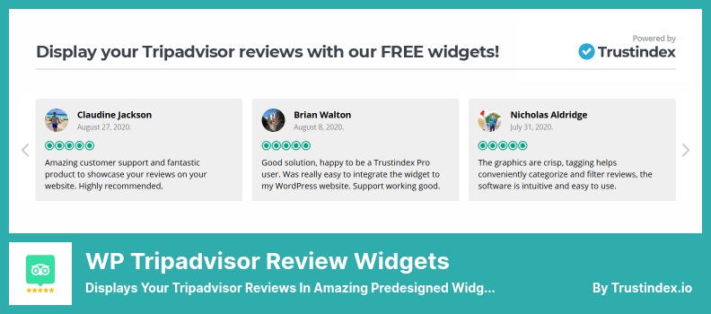 WP Tripadvisor Review Widgets Plugin - Affiche vos avis Tripadvisor dans d'étonnants widgets prédéfinis