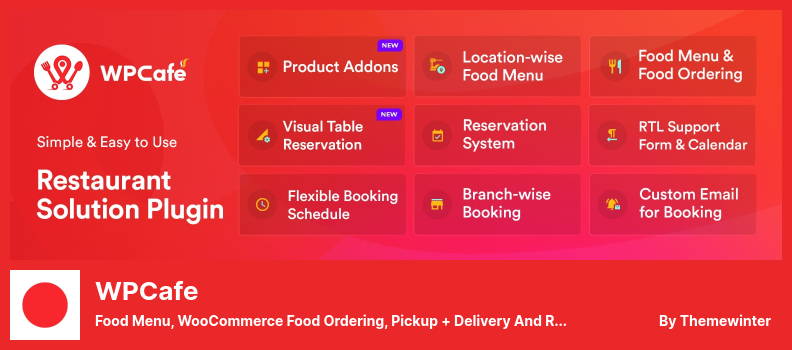 WPCafe Eklentisi - Yemek Menüsü, WooCommerce Yemek Siparişi, Teslim Alma + Teslimat ve Restoran Rezervasyonu