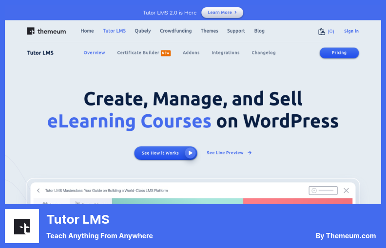 Плагин Tutor LMS - учите чему угодно из любого места